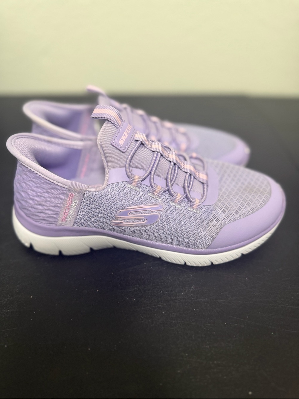 Skechers Girls' Lavender Mesh Slip-On Sneakers